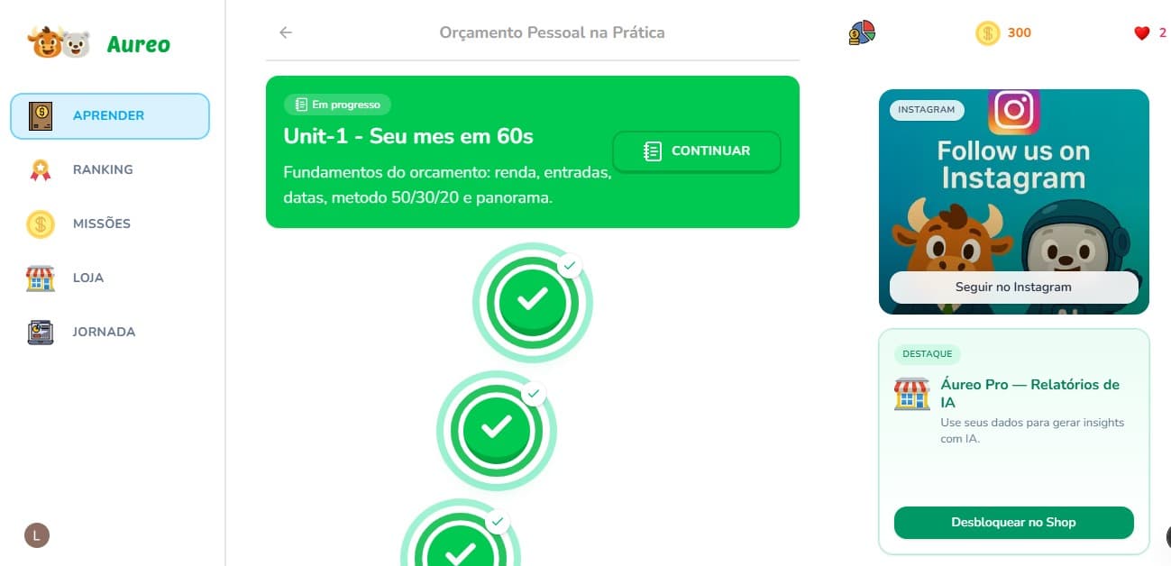 Visual da trilha de aprendizado